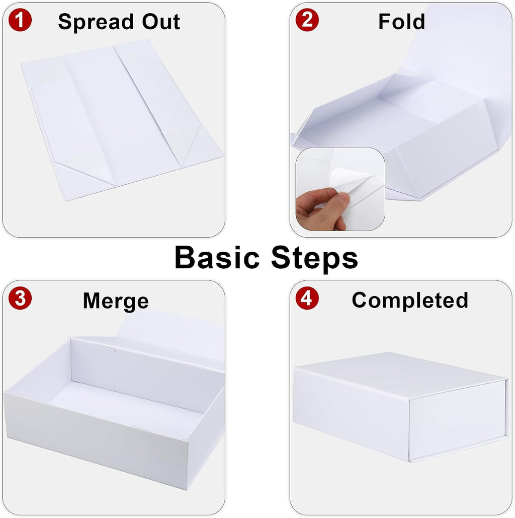 Premium White Gift Boxes with Lids (3-Pack) – Nested Gift Box Set