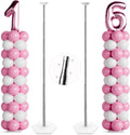 Telescoping Balloon Stand Set of 2, 1.5ft to 7ft Free Adjustable Metal Balloon Column Stand for Party Decorations