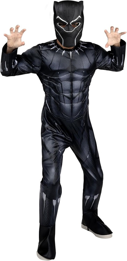 MARVEL Boys Deluxe Black Panther Costume, Kids Superhero Halloween Costume, Child - Officially Licensed