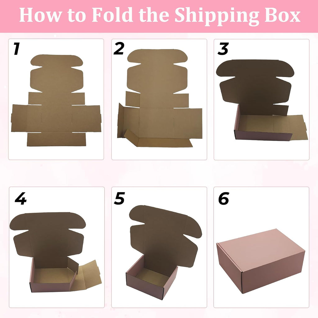 Pink Shipping Boxes 24 Pack 8x6x2 inches, Corrugated Cardboard Mailer Boxes