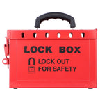 Lockout Tagout Box Portable Loto Group Lock Box, 12 Padlock Capacity, Red