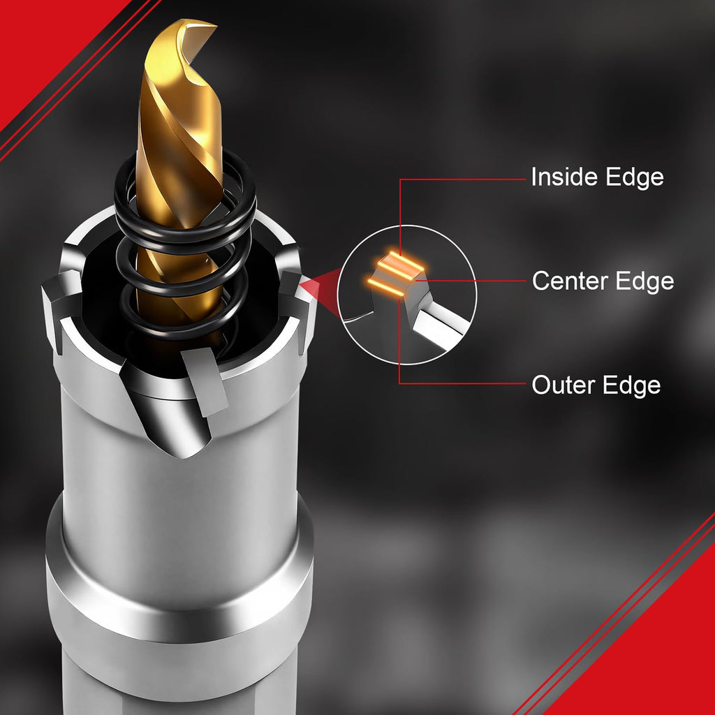 1" TCT Hole Saw Set 2 Pack 25mm Tungsten Carbide Tipped Hole Cutter