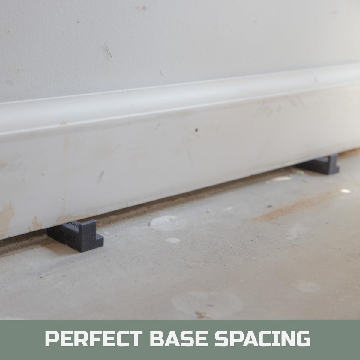 Left Side BaseAce Baseboard Spacer Tool for Consistent Trim Spacing