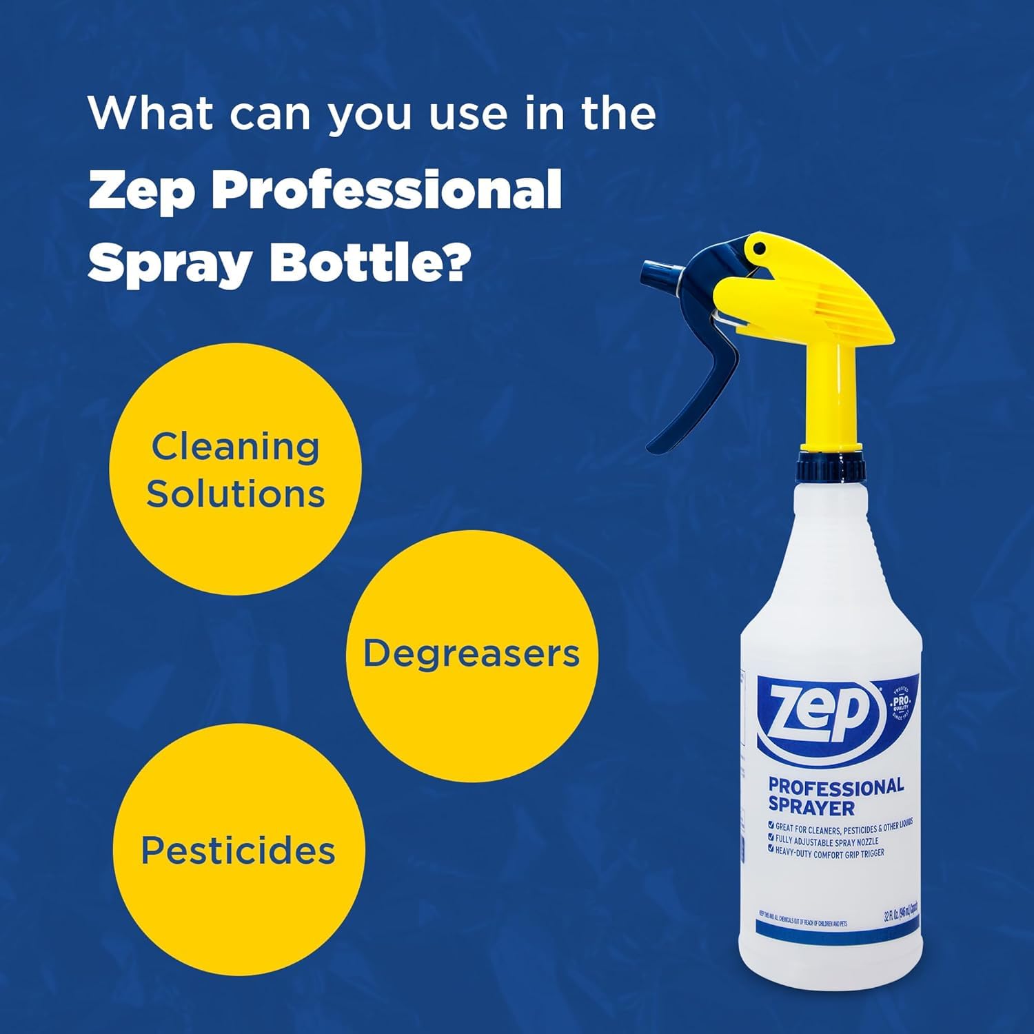 Professional Sprayer Bottle - 32 oz (Pack of 3) - HDPRO1 - Versatile Adjustable Nozzle Spray Bottles with a Fine Mist