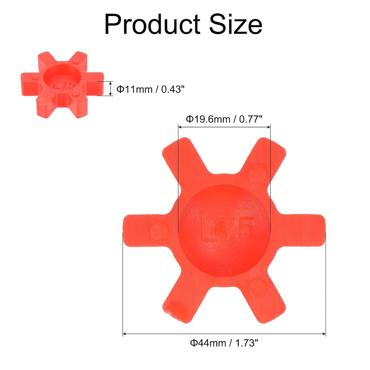 uxcell 5pcs L75 Jaw Coupling Insert, Urethane Flexible Solid Type Jaw Coupling Center Insert for L Jaw Coupling L-Jaw Coupler Set, Red