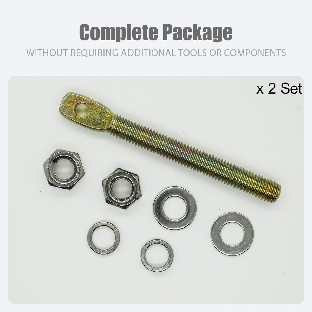 Automatic Gate Opener Tie Rod Chain Connection Hardware,Sliding Gate Roller Chain Bolt Tensioner Compatible with ANSI #40#41#428 (Flat, L)