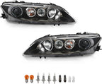 PIT66 Front HeadLamps Headlights Assembly Fit Mazda 6 Mazdaspeed 2006-2007