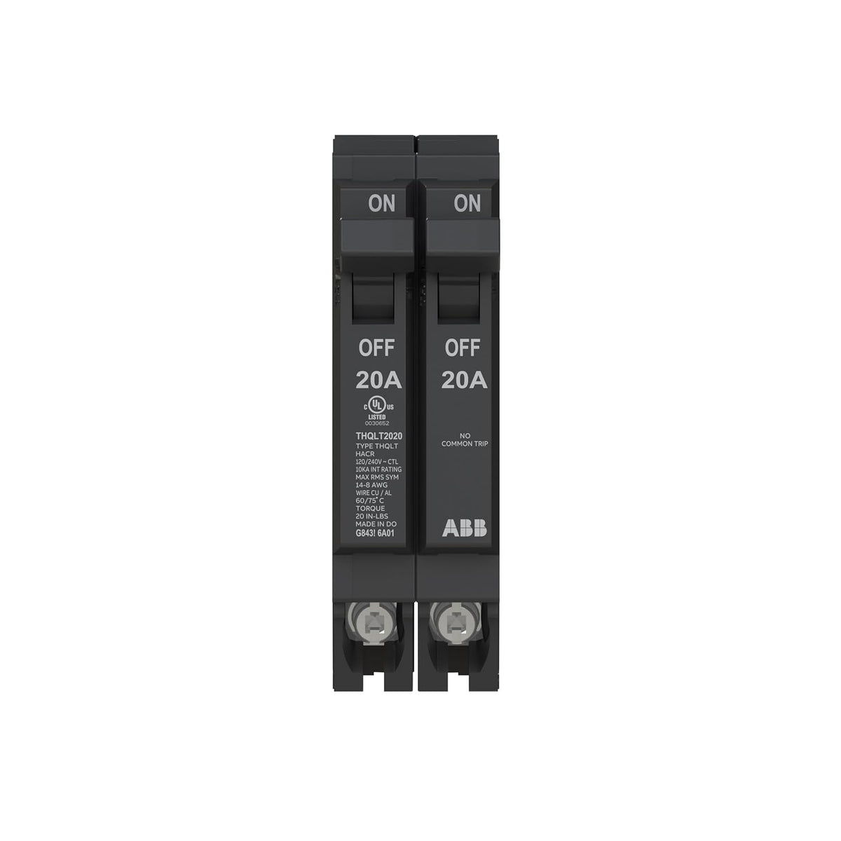 ABB Q-Line Tandem Circuit Breaker • 20A/1P Configuration • 120/240 VAC
