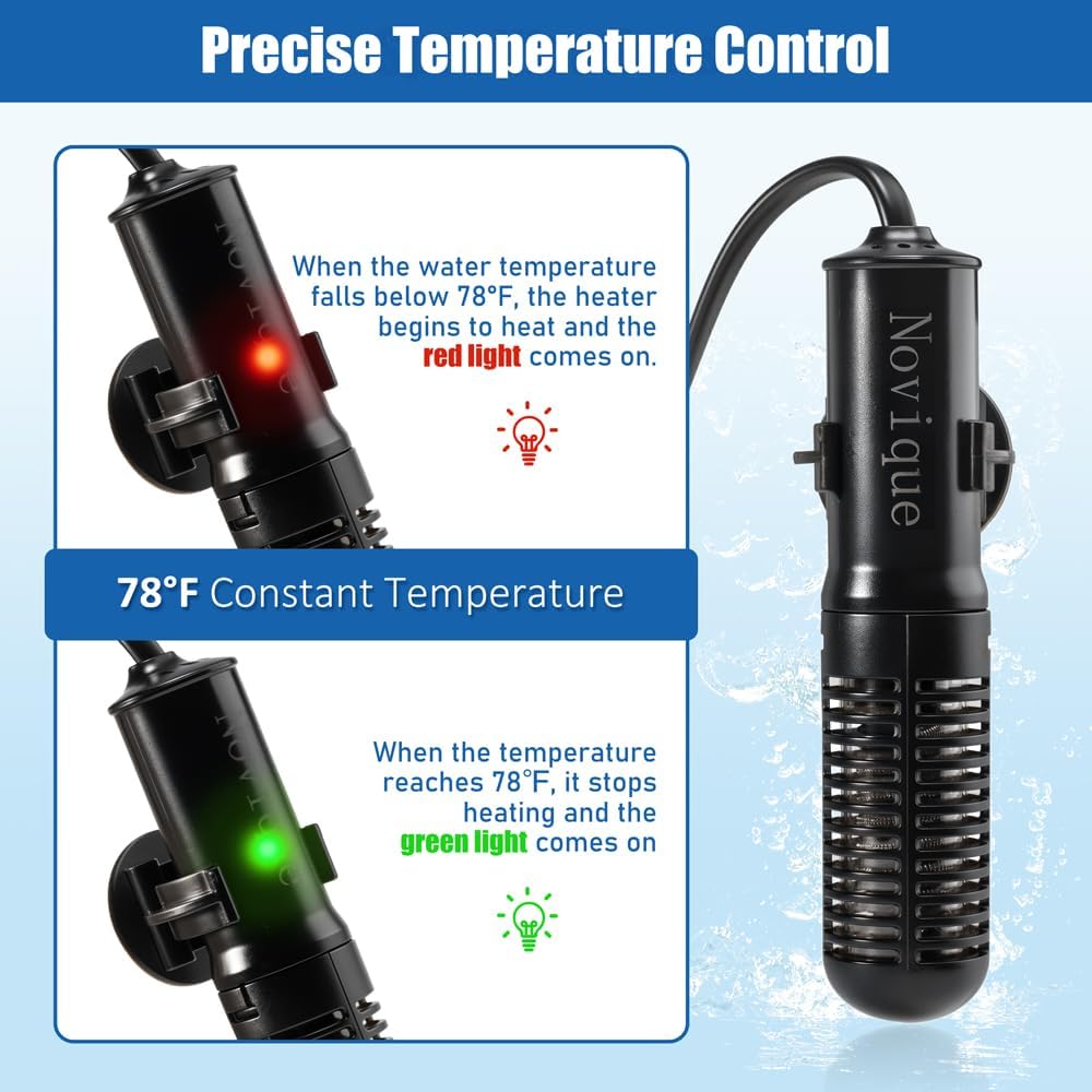25W Mini Aquarium Heater Submersible Constant Temperature Fish Tank Betta Heater Free Thermometer Sticker Suitable