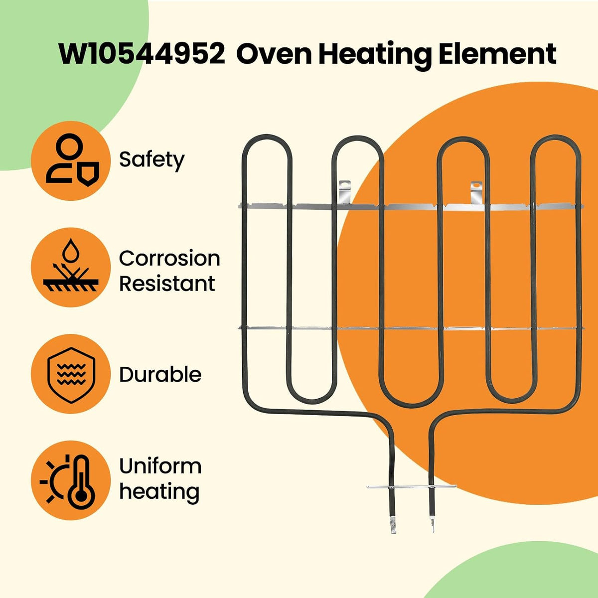 UPGRADED W11238400 W10544952 240V 4000W Oven Broil Heating Element Suitable For Whirlpool Kitchenaid Maytag Oven Heating Element,Compatible With AP6333402 4591414 PS12578760