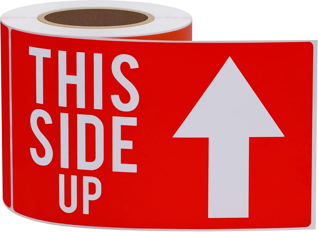 3x5 Inch This Side Up Warning Stickers for Shipping and Packing Total 100 Per Roll