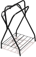 Saddle Rack Portable Folding Horse Saddle Stand for English and Western Saddles,28" L x 19" W x 37.5" H,Black