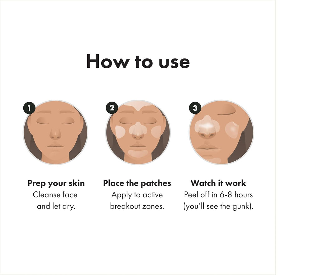 Hero Cosmetics Face XL Hydrocolloid Face Mask for Acne, 5 Ct | 1 Complete Set for Nose, Chin, Forehead & Cheeks;