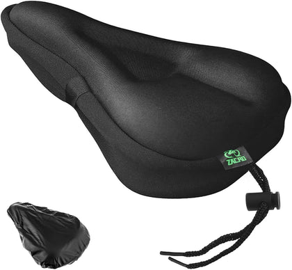 Bike Seat Cushion - Gel Padded Bike Seat Cover for Men Women Comfort, Extra Soft Exercise Bicycle Seat Compatible