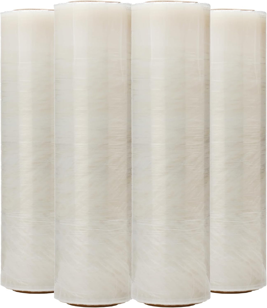Clear 90 Gauge Stretch Wrap 18''X1500' Per Roll-4 Rolls Included