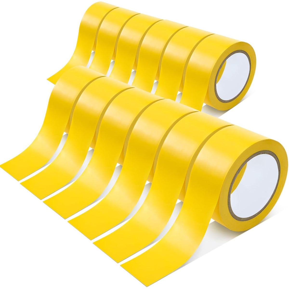 12 Rolls Floor Marking Tape 2" X100' Yellow Durable Duct Marking Tape