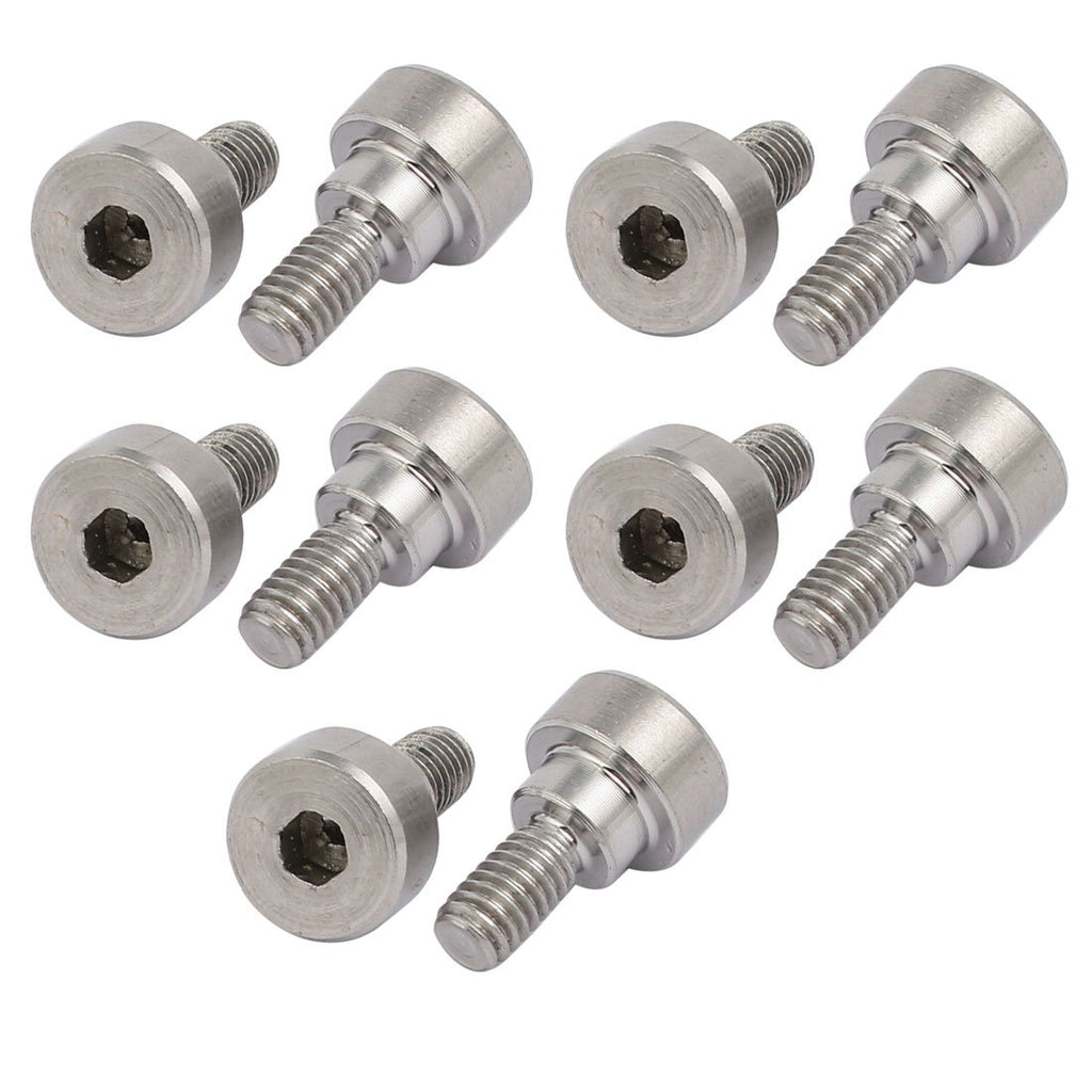uxcell 10pcs 304 Stainless Steel Hex Socket Shoulder Bolt 6mm Shoulder Dia 3mm Shoulder Length M4 Thread