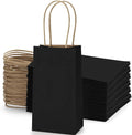 Small Kraft Gift Bags with Handles Black 50 Pack 3.5x2.4x6.7 Inch