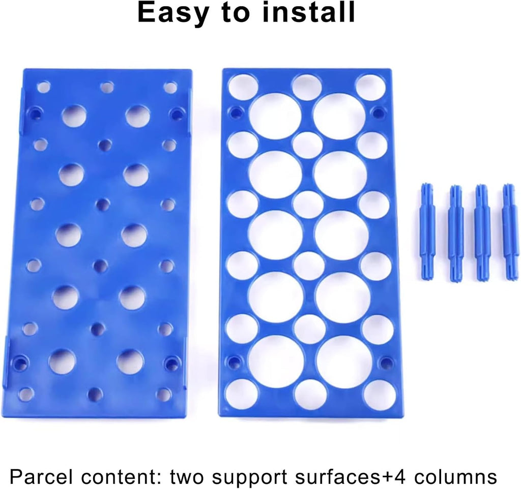 2 Packs Test Tube Racks,Centrifuge Tube Holder for 10ml/15ml/50ml, Detachable Plastic Stand 28 Well