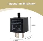 LED Flasher Relay, Three Pin Flame Retardant Fireproof CF13KT Fixed Frequency Solution Adjustable Relay, Replacement Tuning Accessory, Suitable for Most Cars (Black)