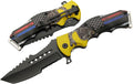 Supplies 8.5” First Responders Folding Knife – Assisted Open Tanto-Point EDC Utility Knife with Liner Lock, Serrated