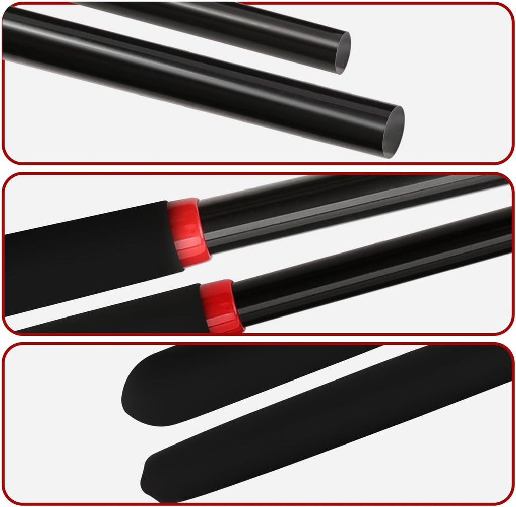 YFCQBB 18-inch Horse Riding Crop Stick 2-Piece Set, Black, 21-inch