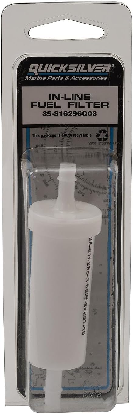 Quicksilver 816296Q03 Inline Fuel Filter Element for Mercury and Mariner Outboards