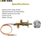 Low Pressure LPG Propane Gas Fireplace Flame Failure Safety Control Valve