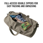 Canvas Shoulder Duffle Bag, Olive Drab, 19"
