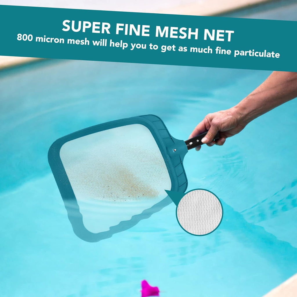 Professional Pool Skimmer Net,Fine Mesh Net Bag,Heavy Duty Swimming Leaf Skimmer Cleaning Tool - Fast Cleaning,Debris
