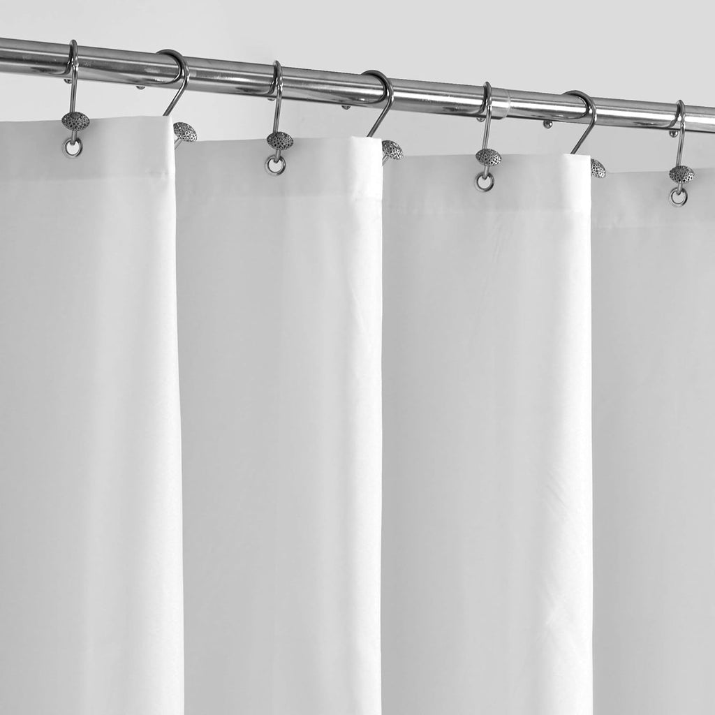 Waterproof Fabric Shower Curtain or Liner White, 72x72 | 3 Magnets, Soft Cloth & Hotel Quality, Machine Washable