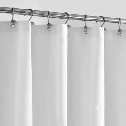 Waterproof Fabric Shower Curtain or Liner White, 72x72 | 3 Magnets, Soft Cloth & Hotel Quality, Machine Washable