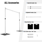 Heavy Duty Backdrop Stand, 10x10ft Pipe and Drape Stand Kit, Adjustable Arch Backdrop Stand, Back Drop Stand for