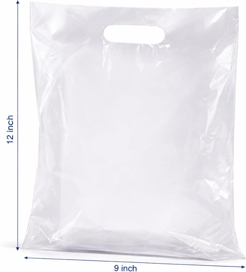 100 Clear Plastic Merchandise Bags, 9x12 1.25Mil Thick