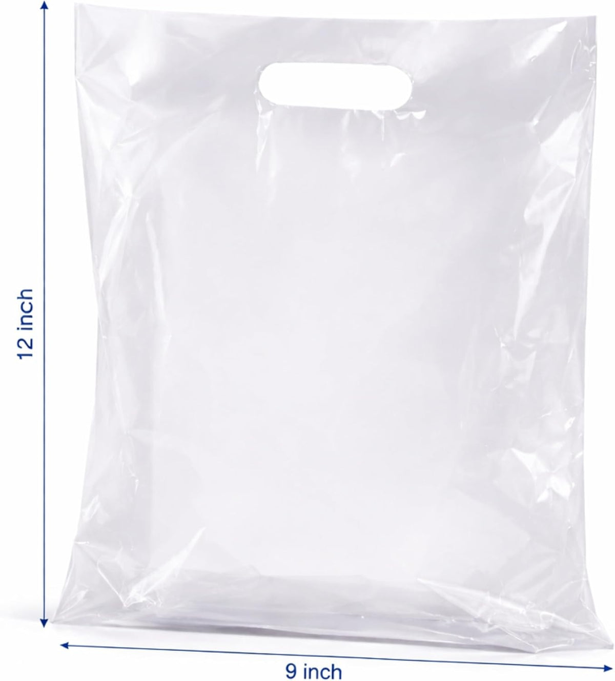 100 Clear Plastic Merchandise Bags, 9x12 1.25Mil Thick
