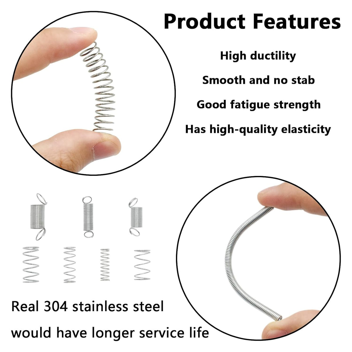 200Pcs Spring Assortment Kit, 20 Different Size Zinc Plated Extension and Compression Springs for Shops and Home