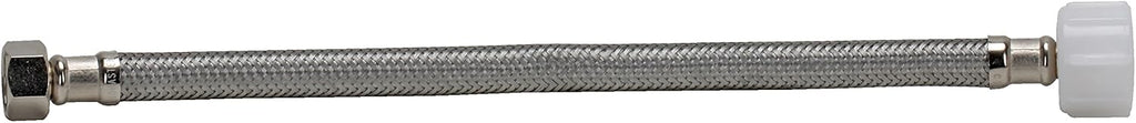 B3T09 Toilet Connector, Braided Stainless Steel - 1/2 Female Compression Thread x 7/8 Ballcock Thread, 9-Inch Length
