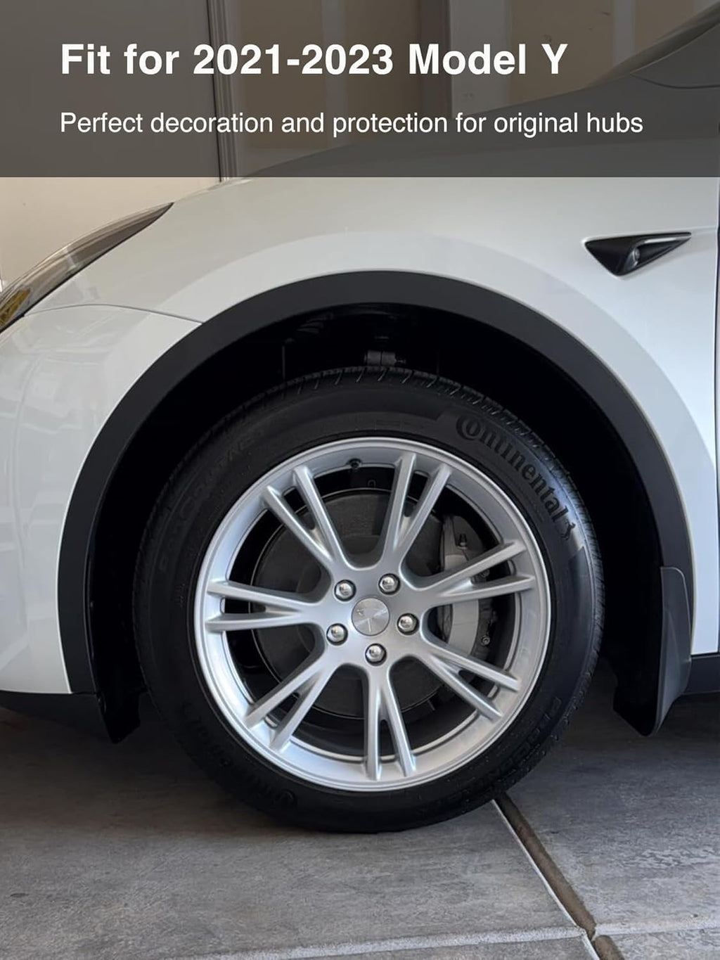 Silver Wheel Center Hub Caps with Tesla Emble Brand Center Caps for 2019-2024 Model Y with 20 Silver Lug Nut Covers