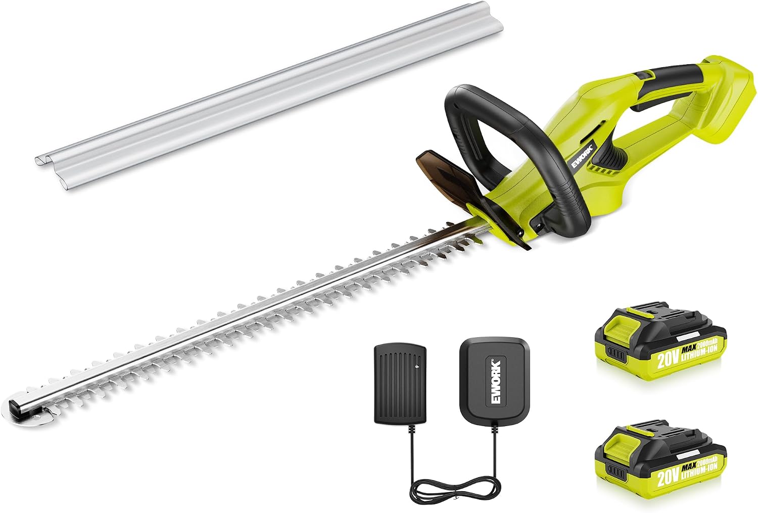 20V 22" Cordless Hedge Trimmer with 2 x 2.0Ah Battery and Charger | Handheld Electric Hedge Trimmer, Lightweight