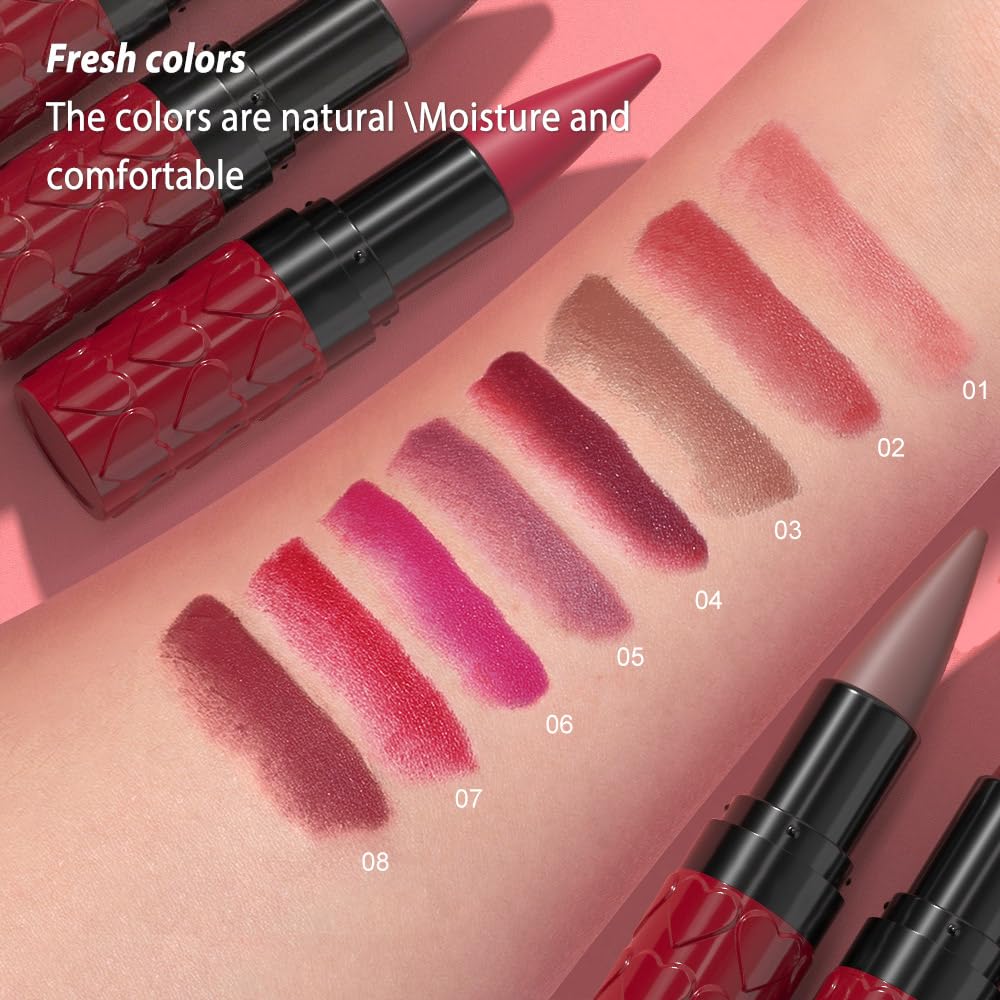 Real Nude Lip Liner Combo Set for Older Women Long Lasting Waterproof, Nude Gradient Matte Lipstick Lips Stick Crayon