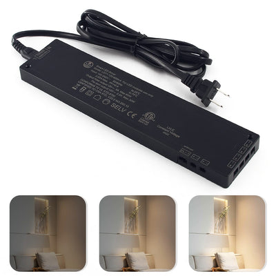 60W LED Power Supply, 100V-240V AC to 12V DC Low Voltage Transformer with 12V JST Ports, Lighting Power Unit for Home