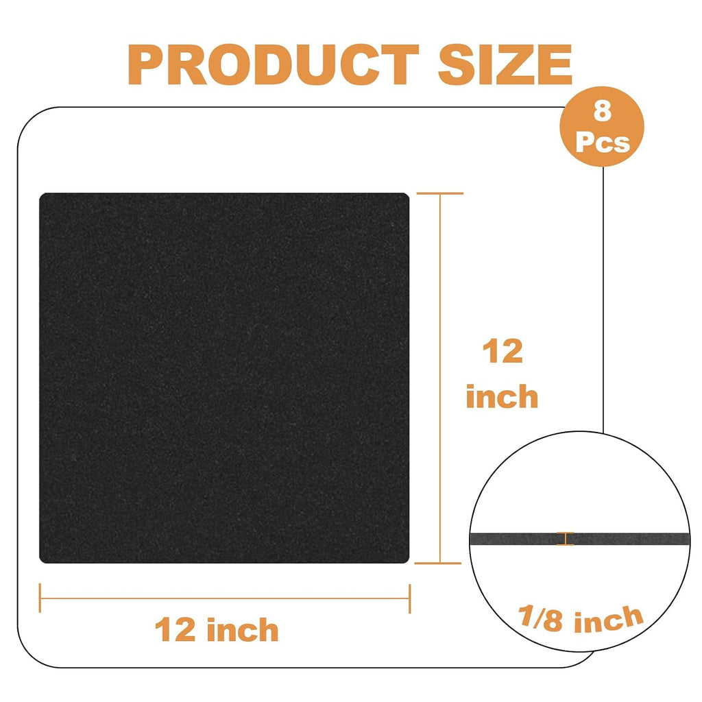 Adhesive Foam Padding Sheets - 8 Pcs 1/8" x 12" x 12" Thin Closed Cell Foam