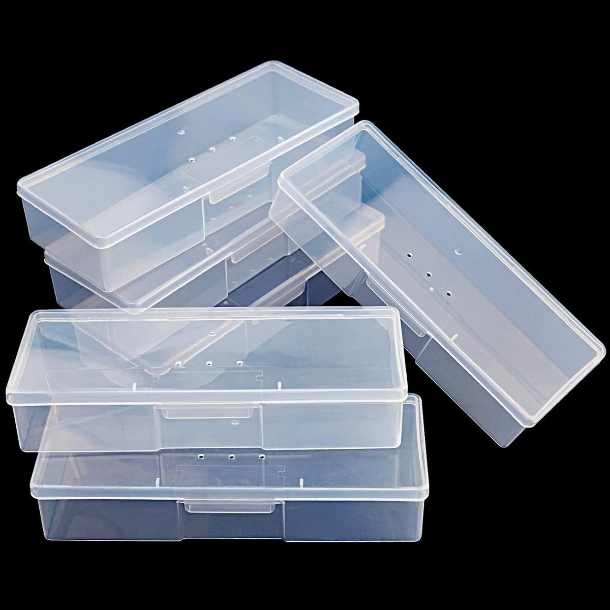 Clear Manicure Tool Box, Personal Nail Tool Storage Box (6pcs)