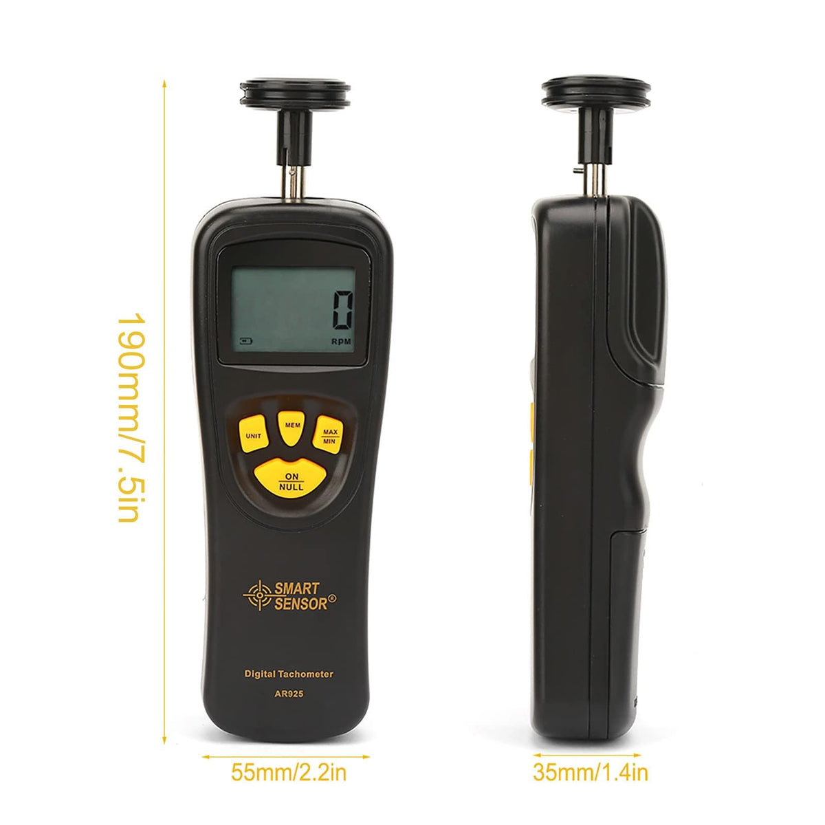 Digital Tachometer 0.5-19999 RPM Contact Photo Meter