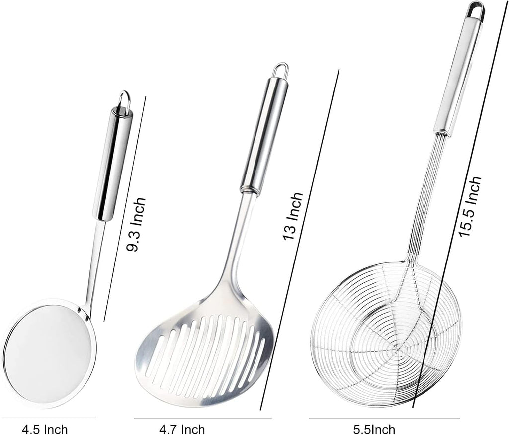 Tenta tenta kitchen Solid Stainless Steel Spider Strainer Skimmer Ladle for Cooking and Frying, Kitchen Utensils Wire