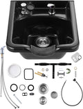 Shampoo Basin, Black Hairdresser Sink Shampoo Bowl Sink, ABS Plastic Salon and Spa Hair Washing Sink, Hair Backwash