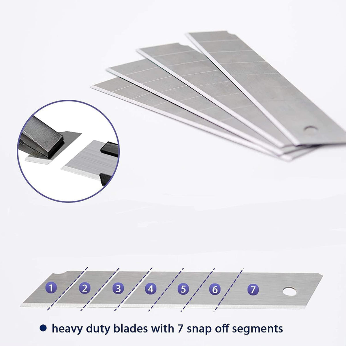 Box Cutter Retractable 25MM Long Utility Knife With 10pcs Blades Refills