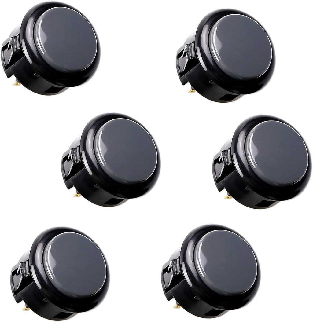 8 pcs OBSF-30 Original Push Button 30mm - for Arcade Jamma Video Game & Arcade Joystick Games Console (Gray), Use for