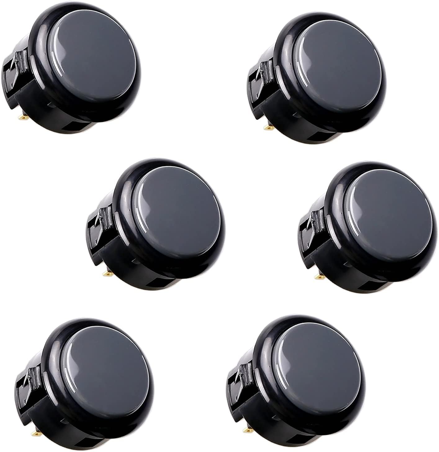 8 pcs OBSF-30 Original Push Button 30mm - for Arcade Jamma Video Game & Arcade Joystick Games Console (Gray), Use for