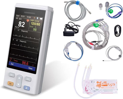 M6 4.3 inch Portable Veterinary Multiparameter Monitor with SPO2, ECG,NIBP, Temp, RESP and PR for Dogs, Cats and